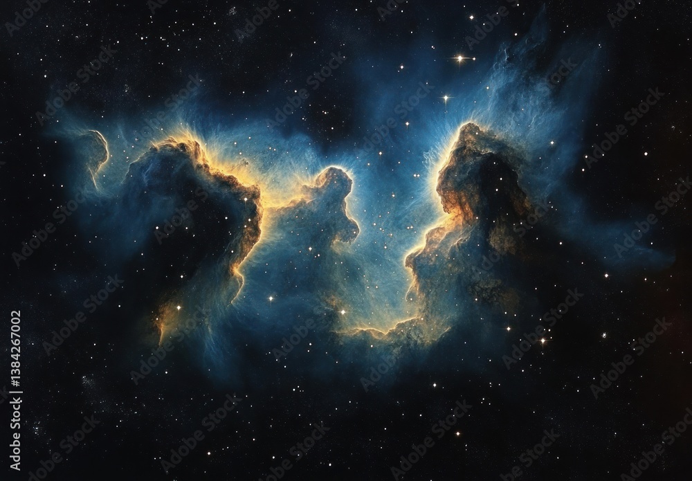 Fototapeta premium Vibrant Cosmic Nebula and Stars in the Infinite Universe