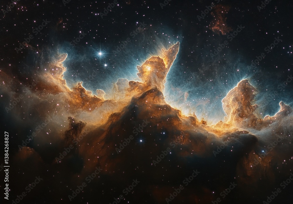 Fototapeta premium Vibrant Cosmic Nebula Interstellar Gas Clouds and Stars in the Universe