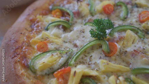 Homemade pizza made from fresh yeast