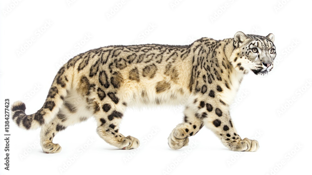 Fototapeta premium Snow Leopard isolated on white background