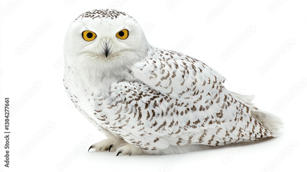 Fototapeta premium Snowy Owl isolated on white background