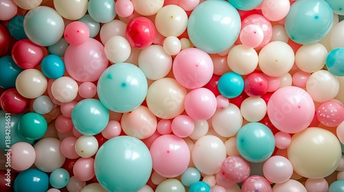 Wallpaper Mural Pastel Balloons Background: Festive and Joyful Celebration Decor Torontodigital.ca