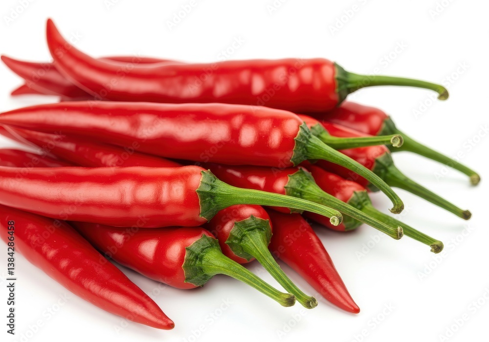 Vibrant red chili peppers crisp Vibrant red chili peppers crisp