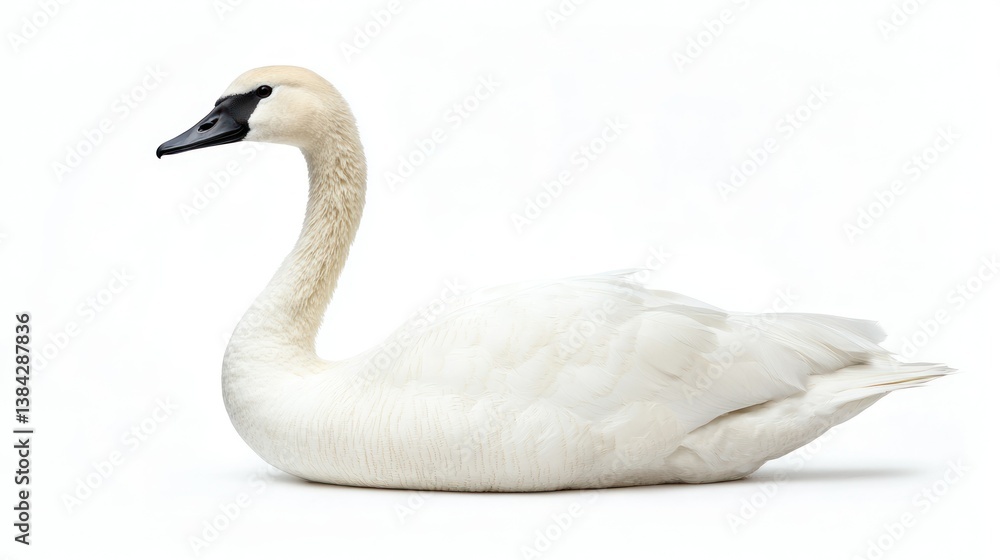 Fototapeta premium Tundra Swan isolated on white background