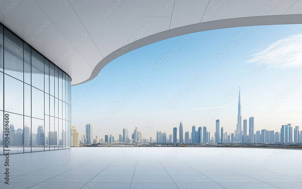 Fototapeta premium Minimalist modern architecture and spatial structure