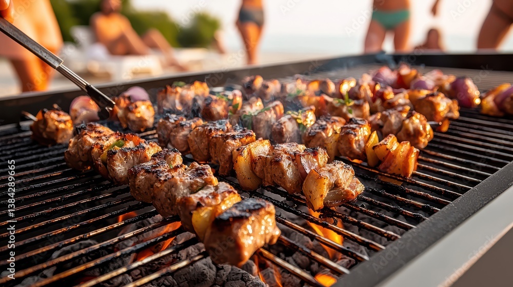 Person Enjoying Outdoor Cooking on Grill Surrounded by Natural Beauty Person Enjoying Outdoor Cooking on Grill Surrounded by Natural Beauty