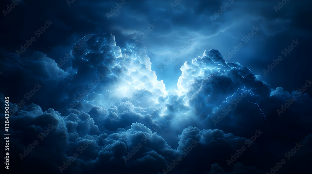 Obraz premium Dramatic Glowing Clouds at Night