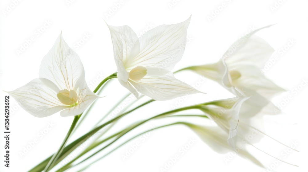 Fototapeta premium White Egret Orchid (Habenaria radiata) isolated on white background
