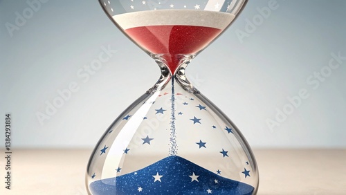Digital Illustration of a Colorful Hourglass with Star Design - USA policy tax impact