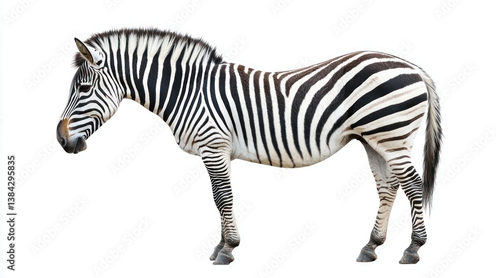 Fototapeta premium Zebra Horse Hybrid isolated on white background