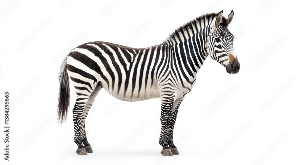 Fototapeta premium Zebra Horse Hybrid isolated on white background