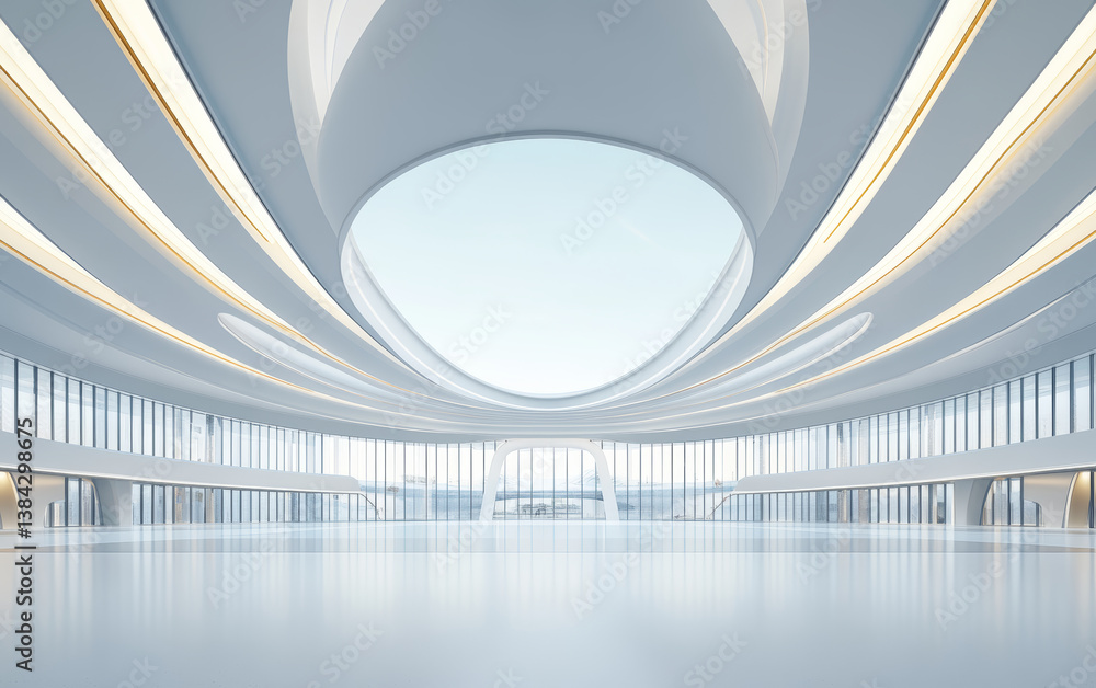 Naklejka premium Minimalist modern architecture and spatial structure 