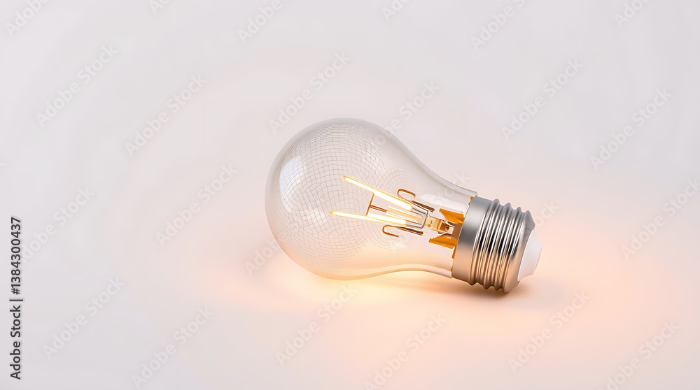 Modern LED Bulb with Warm Glow on White Background in Ultra High Resolution Modern LED Bulb with Warm Glow on White Background in Ultra High Resolution