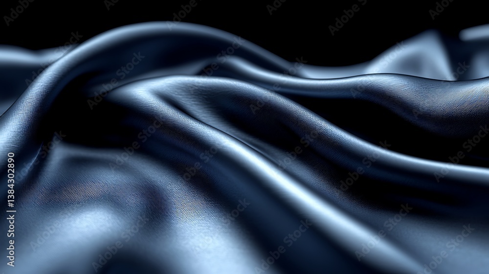Obraz premium Luxurious Dark Blue Silk Fabric Texture