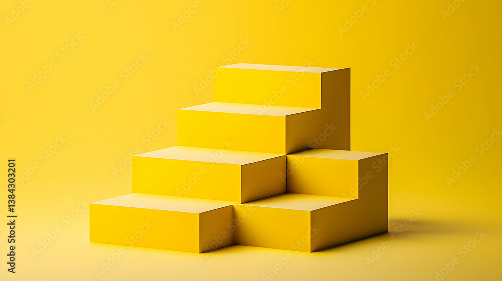 Geometric Yellow Steps Platform Display Geometric Yellow Steps Platform Display
