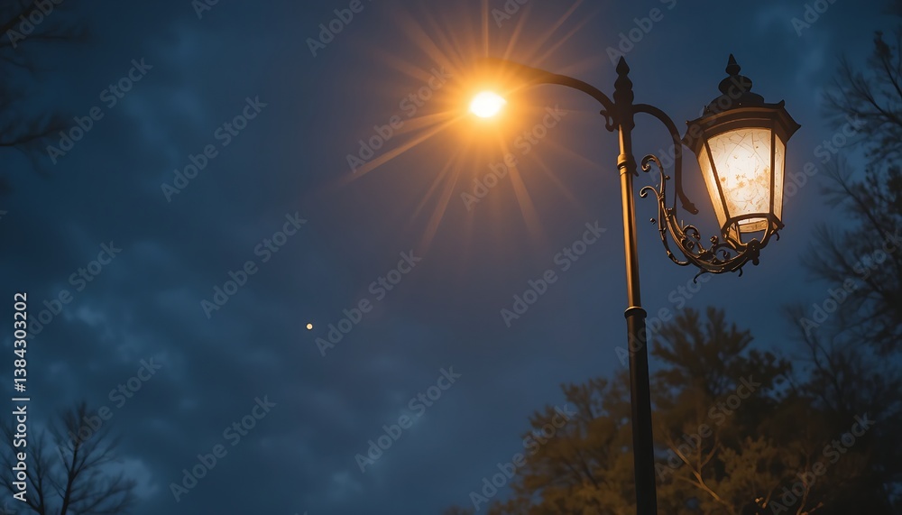 street lamp in the evening street lamp in the evening