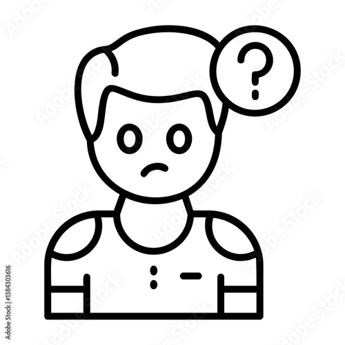 Confusion Outline Style Emotion Icon