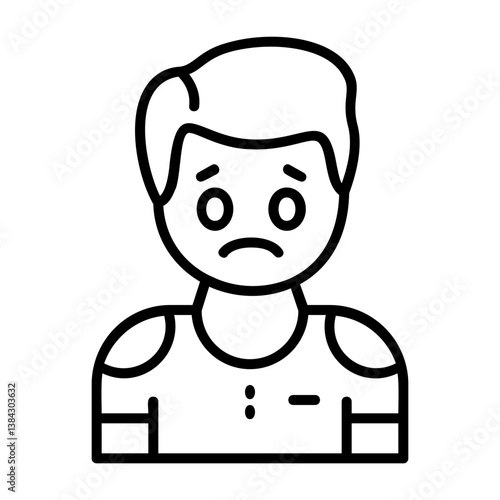 Shame Outline Style Emotion Icon