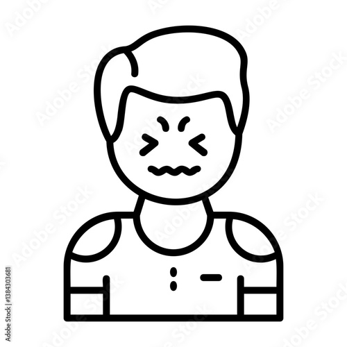 Frustration Outline Style Emotion Icon