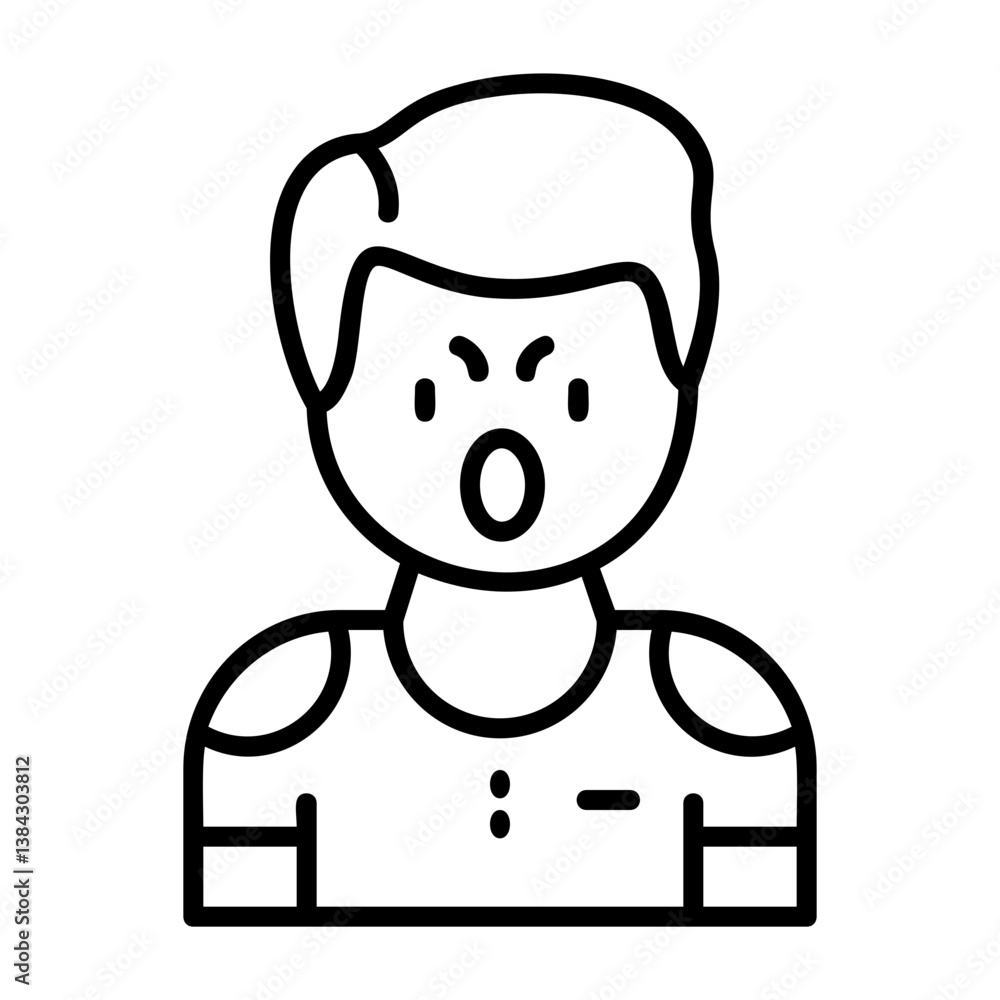 Indignation Outline Style Emotion Icon Indignation Outline Style Emotion Icon