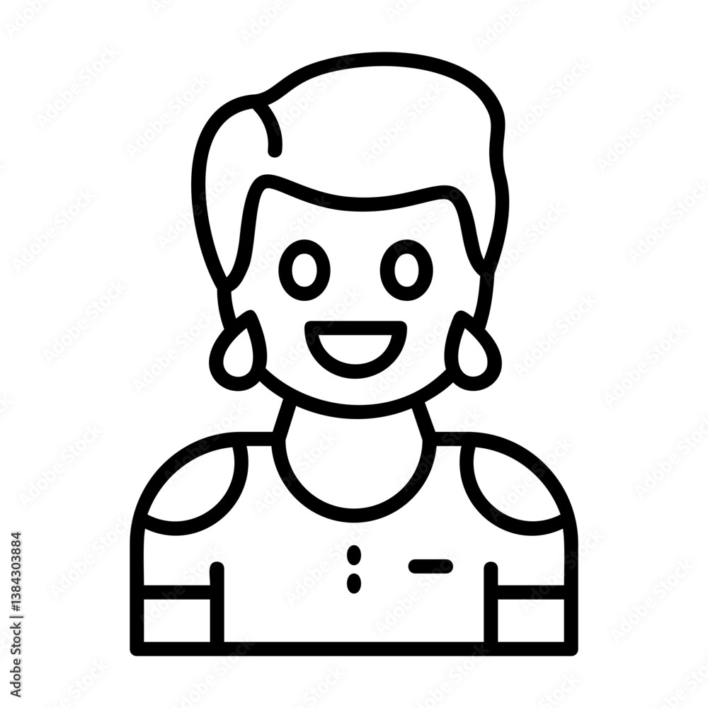 Jubilation Outline Style Emotion Icon Jubilation Outline Style Emotion Icon