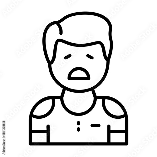 Sorrow Outline Style Emotion Icon