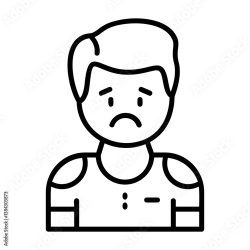 Grief Outline Style Emotion Icon