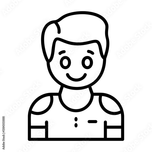 Eager Outline Style Emotion Icon