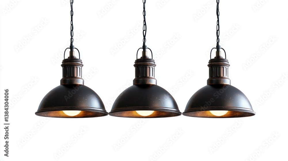 Obraz premium Retro pendant lights isolated on white background