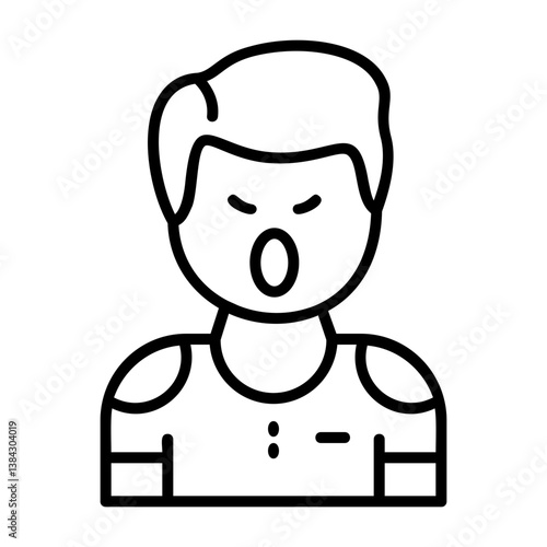 Hostility Outline Style Emotion Icon