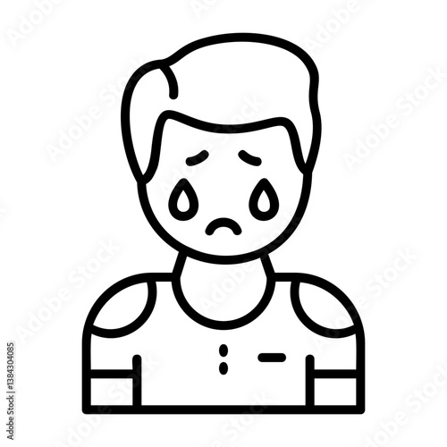 Melancholy Outline Style Emotion Icon