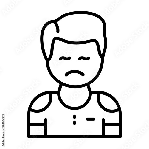 Discomfort Outline Style Emotion Icon