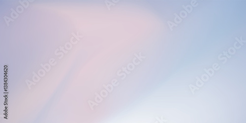 Pastel winter gradient background. Minimalist winter landscape. Sky. Puffy clouds. Soft pastel colors. Vector background. Light blue, purple and white.