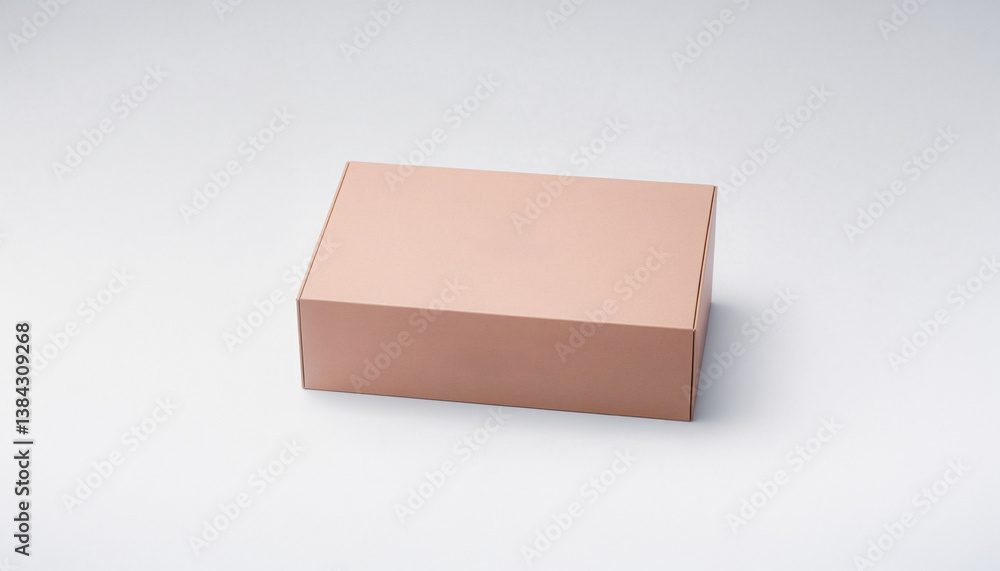 Image shows a single, empty, pale pink rectangular box on a plain white background, suitable for product display. Image shows a single, empty, pale pink rectangular box on a plain white background, suitable for product display.