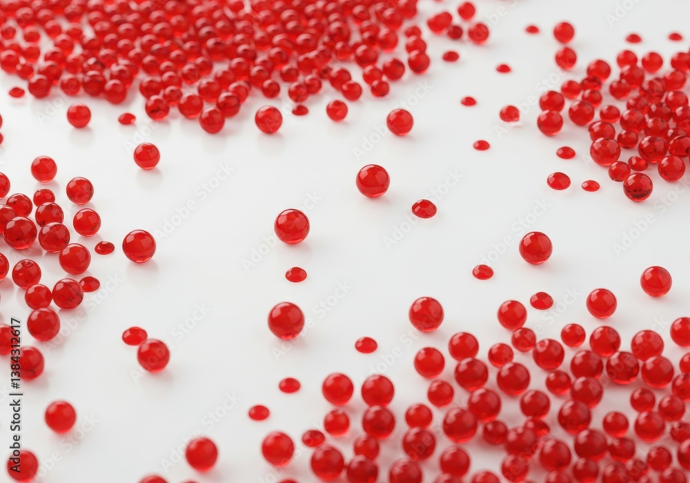 Red beads scattered pattern white Red beads scattered pattern white