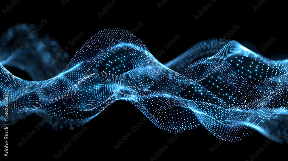 Fototapeta premium Abstract Glowing Blue Wave Design