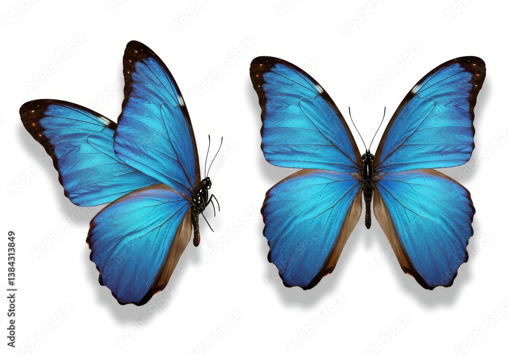 Obraz premium Vibrant blue morpho butterflies hyper-realistic