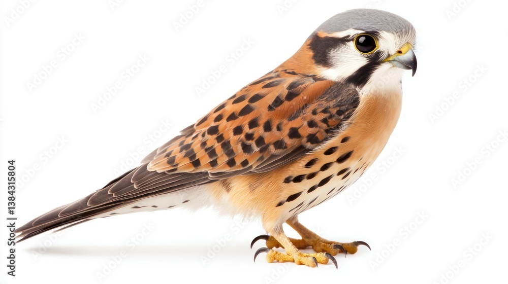 American Kestrel isolated on white background American Kestrel isolated on white background