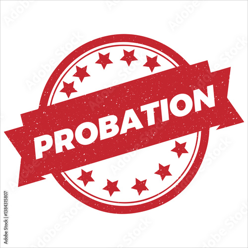 Probation stamp icon grunge distressed style