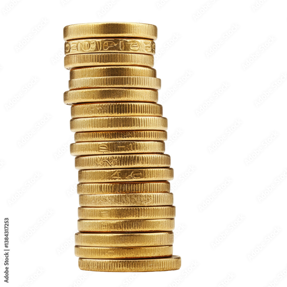 Golden Coin Stack on transparent background Golden Coin Stack on transparent background