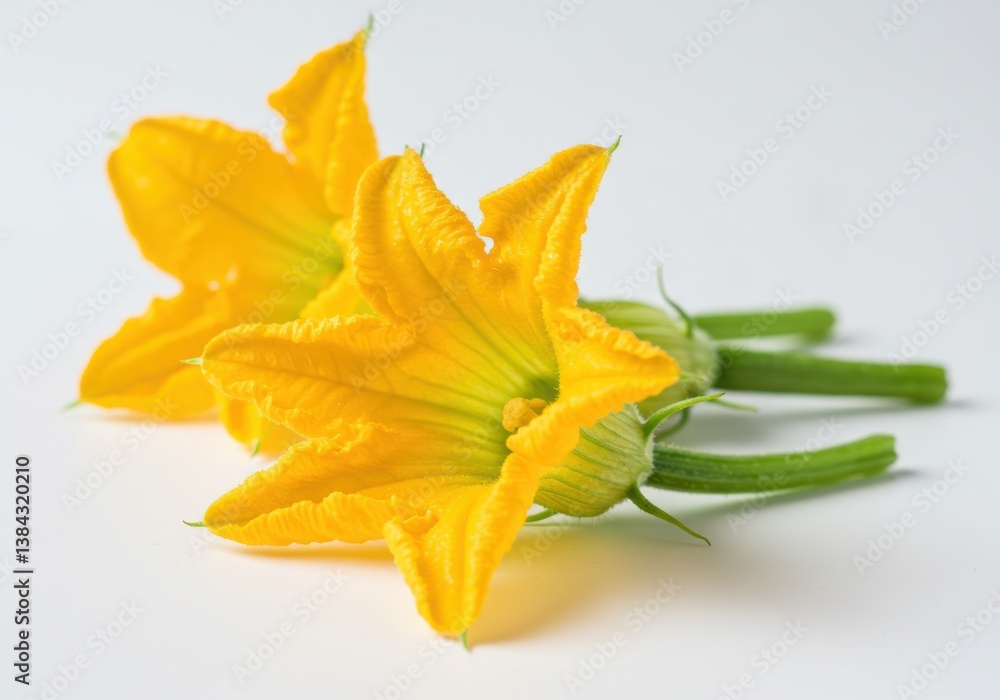 Naklejka premium Yellow squash blossoms delicate floral