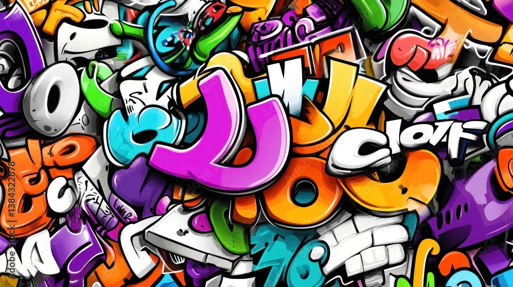 Fototapeta premium Colorful Graffiti Art Explosion