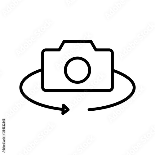 Switch from front to back camera flat icon on white background