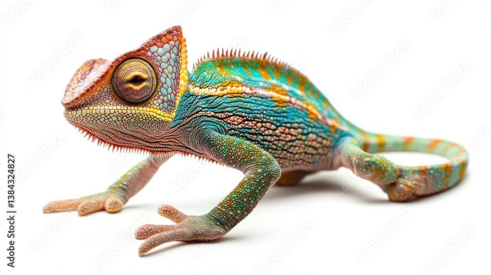 Obraz premium Chameleon isolated on white background