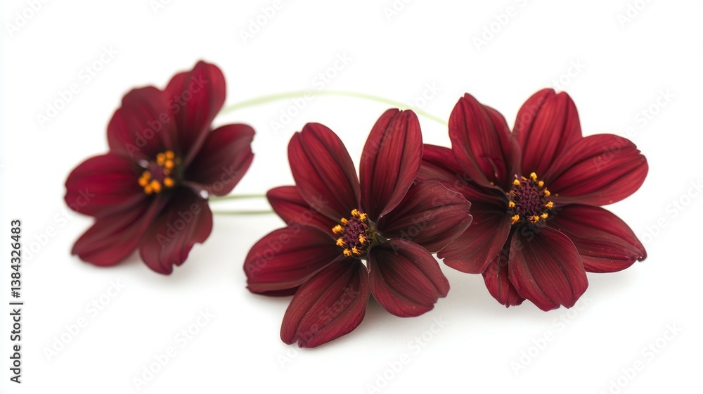 Obraz premium Chocolate Cosmos (Cosmos atrosanguineus) isolated on white background