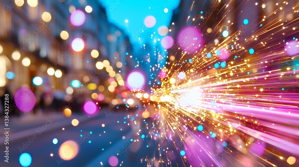 Fototapeta premium City lights burst abstract