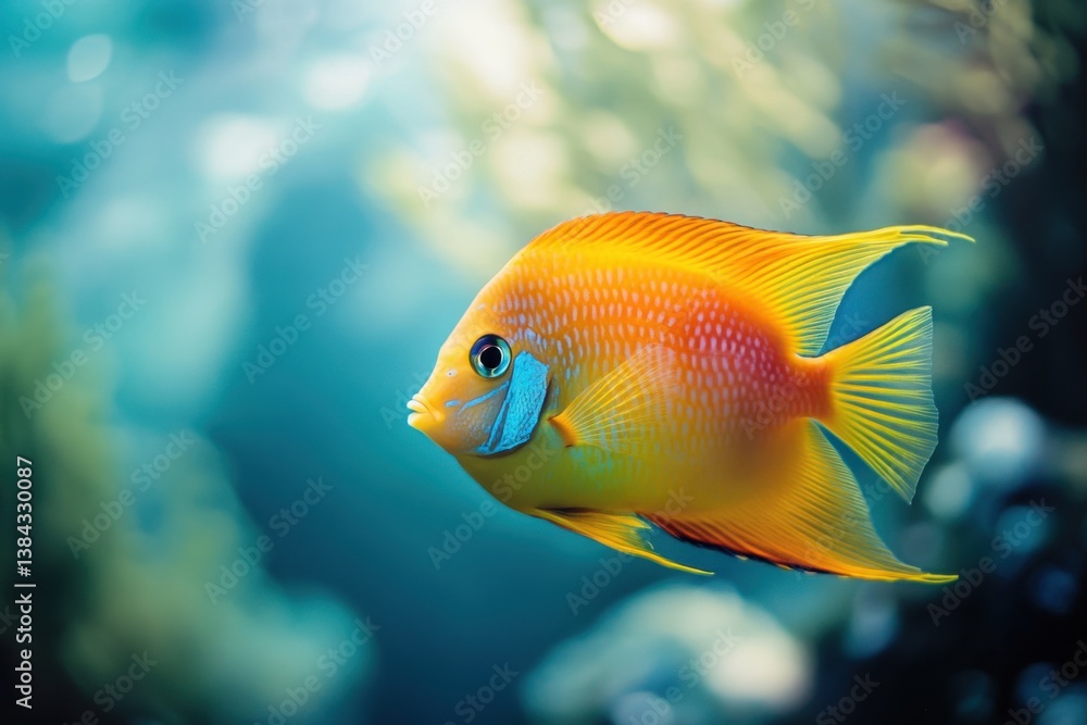 Tropical fish underwater with diffused light and copy space Tropical fish underwater with diffused light and copy space