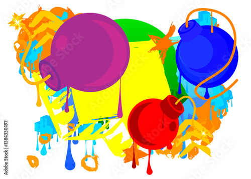 Bomb graffiti. Abstract modern street art decoration performed in urban painting style.