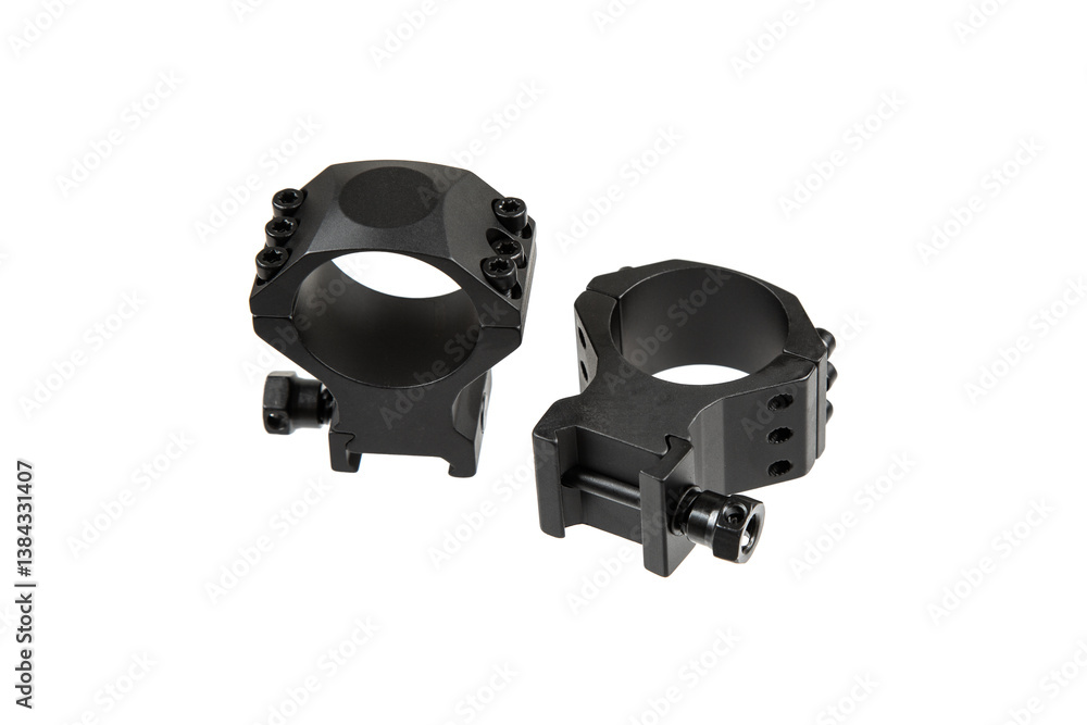 Obraz premium High-Quality Black Scope Mount Rings for Precision Rifles