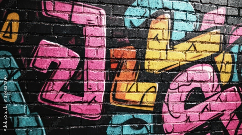 Obraz premium Colorful Graffiti on Brick Wall (3)